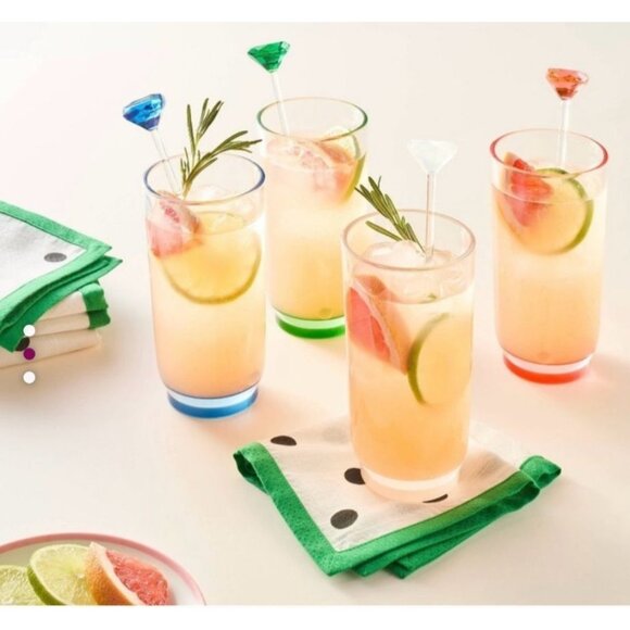 Kate Spade x Target New York Highball Glass Set - 4 Count BPA-Free Multicolor Bo - Picture 7 of 7